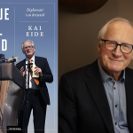 Omslag av boken Vilje til fred pluss bilde av Kai Eide tatt av Agnete Brun